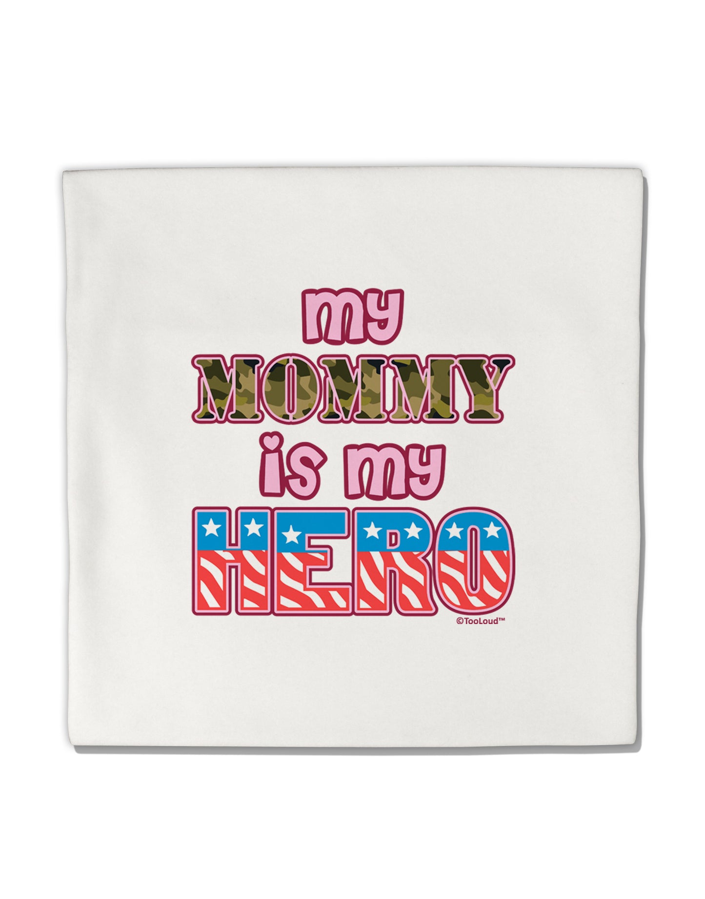 My Mommy is My Hero - Armed Forces - Pink Micro Fleece 14"x14" Pillow Sham by TooLoud-Pillow Sham-TooLoud-White-Davson Sales