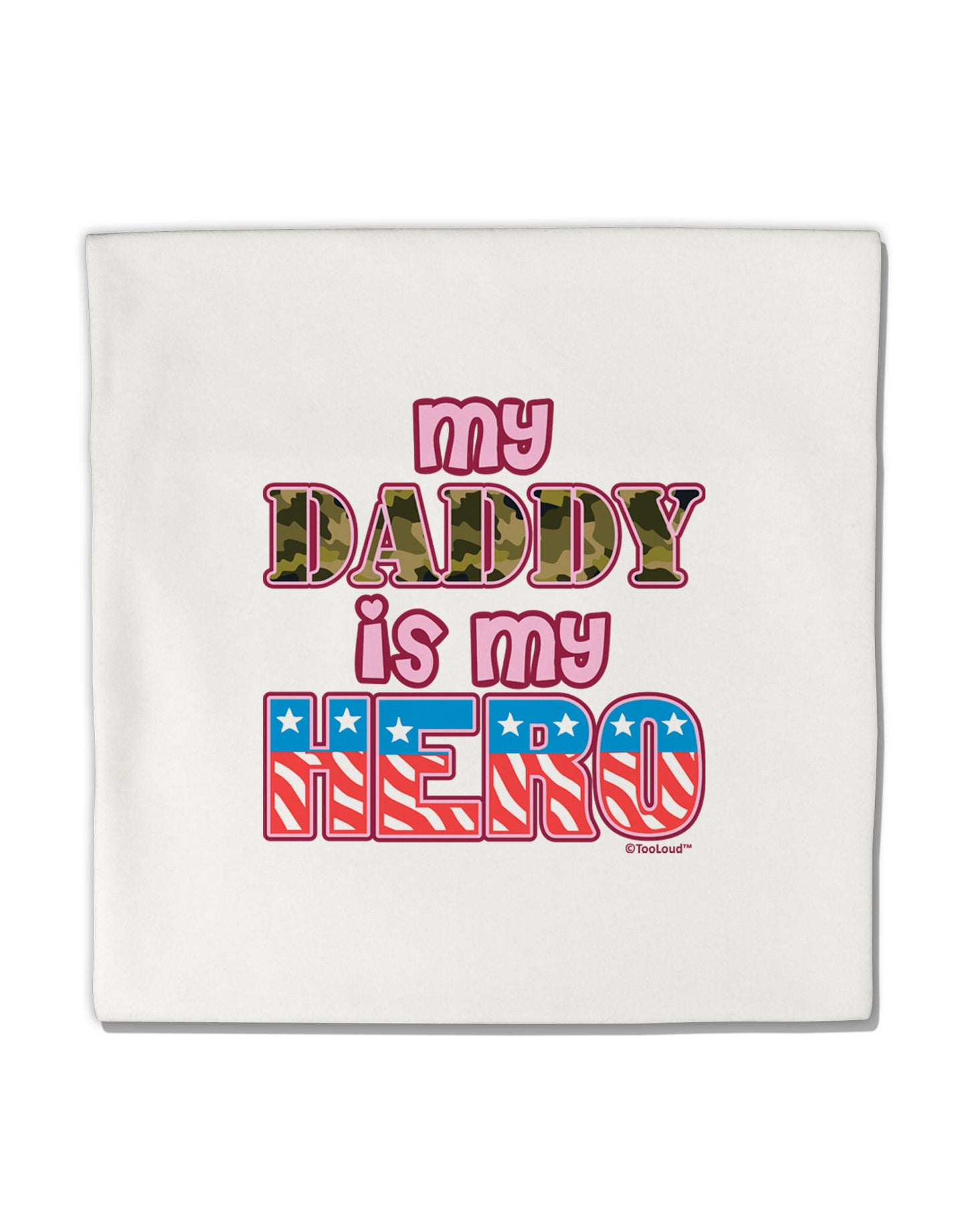 My Daddy is My Hero - Armed Forces - Pink Micro Fleece 14"x14" Pillow Sham by TooLoud-Pillow Sham-TooLoud-White-Davson Sales