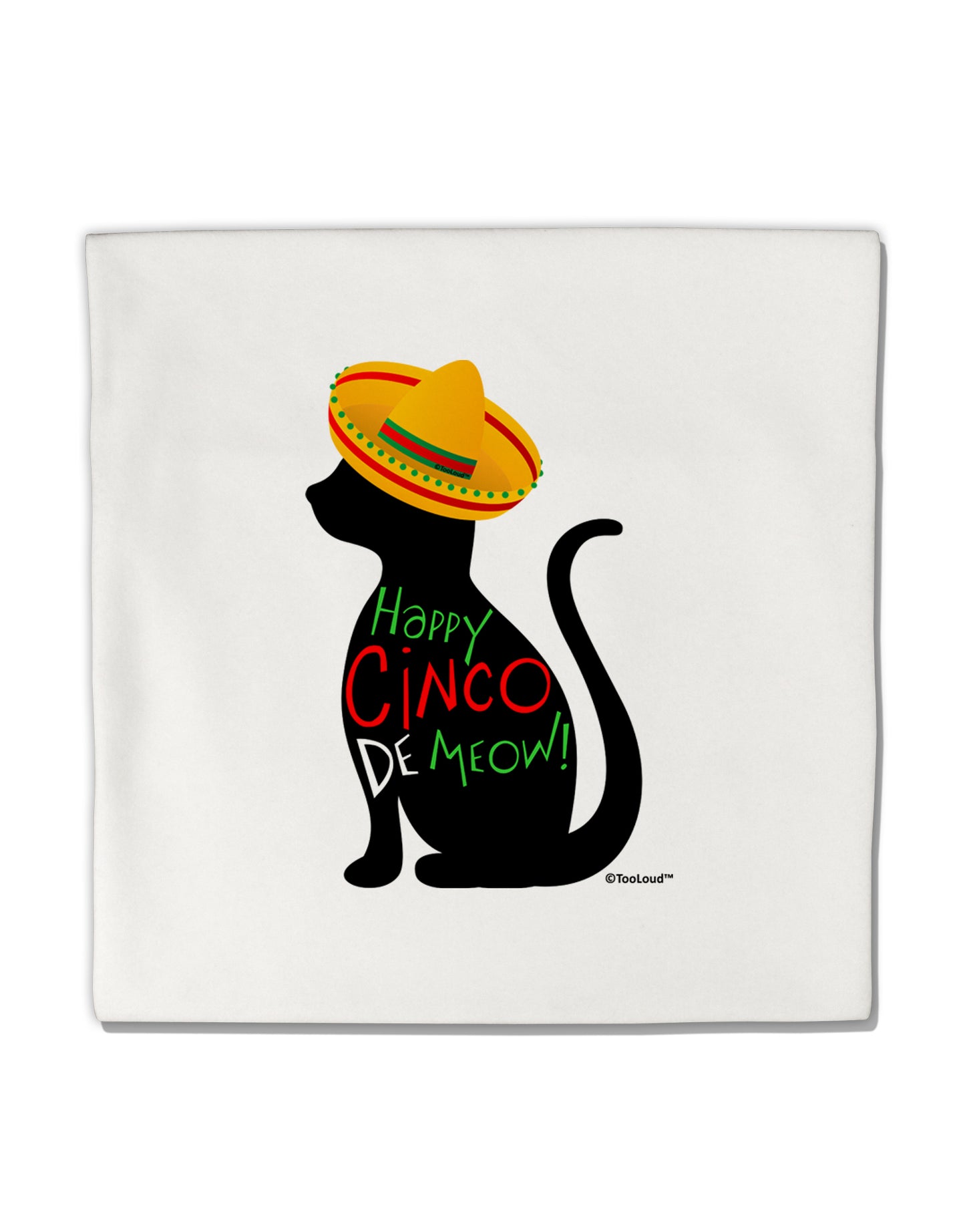 Happy Cinco de Meow - Cinco de Mayo Cat Micro Fleece 14"x14" Pillow Sham by TooLoud-Pillow Sham-TooLoud-White-Davson Sales