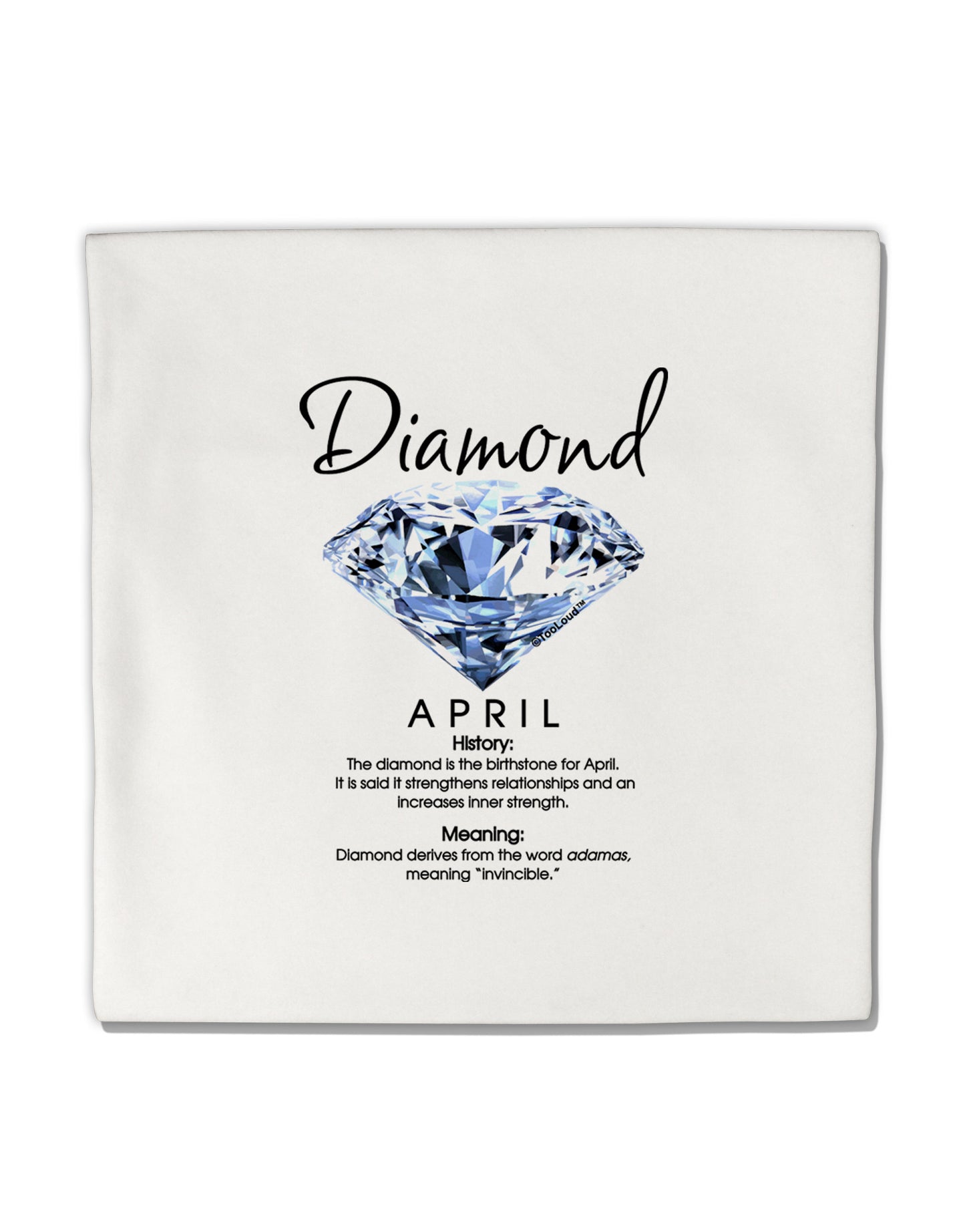 Birthstone Diamond Micro Fleece 14"x14" Pillow Sham by TooLoud-Pillow Sham-TooLoud-White-Davson Sales