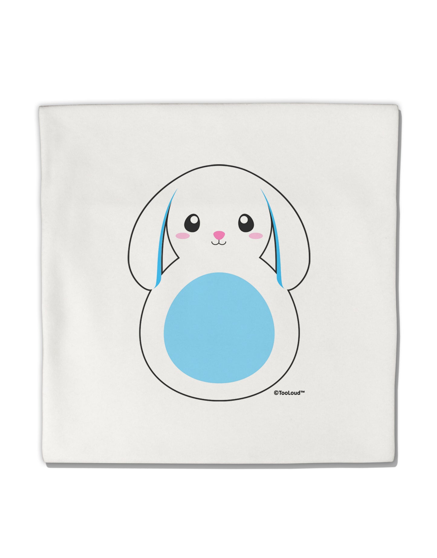 Cute Bunny with Floppy Ears - Blue Micro Fleece 14"x14" Pillow Sham by TooLoud-Pillow Sham-TooLoud-White-Davson Sales