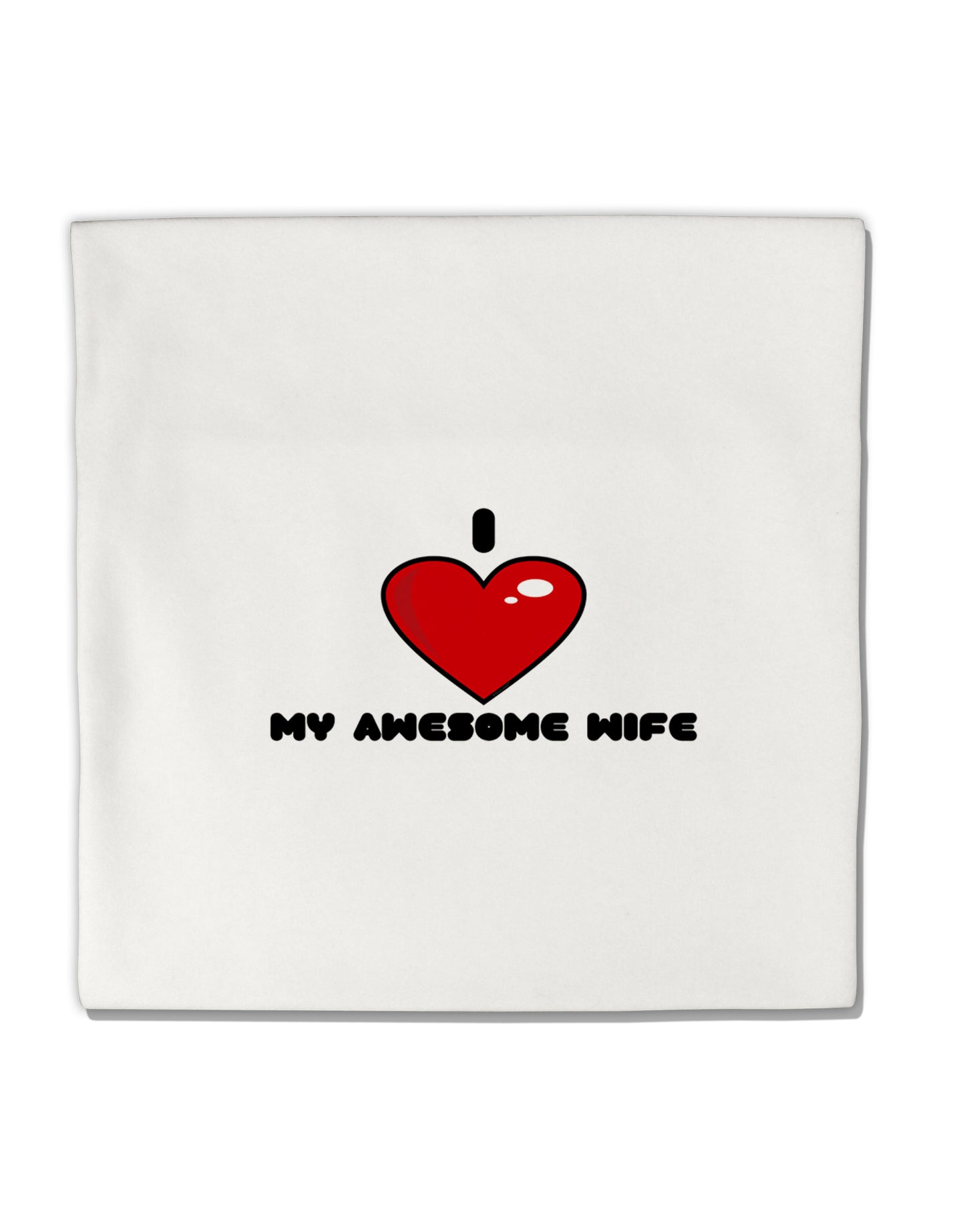 I Heart My Awesome Wife Micro Fleece 14"x14" Pillow Sham by TooLoud-TooLoud-White-Davson Sales