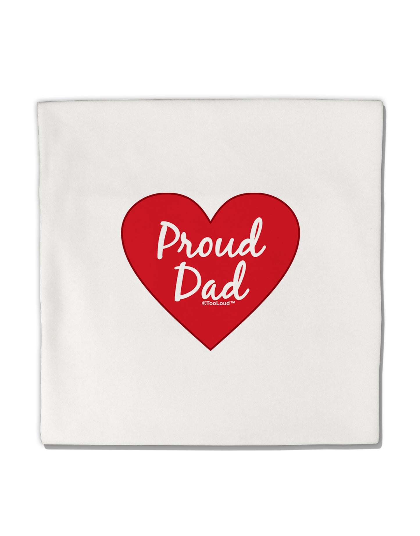 Proud Dad Heart Micro Fleece 14"x14" Pillow Sham by TooLoud-Pillow Sham-TooLoud-White-Davson Sales