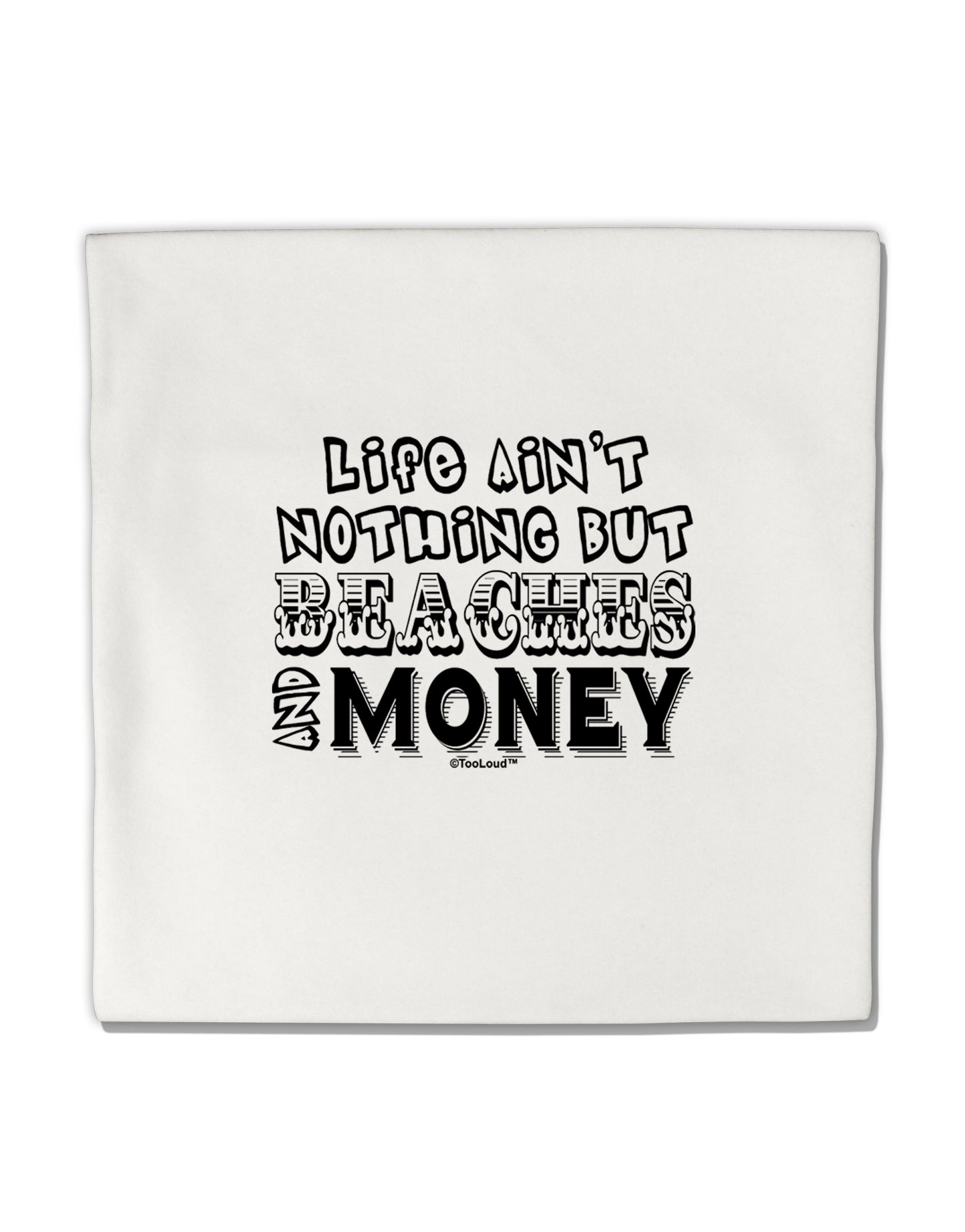Beaches and Money Micro Fleece 14"x14" Pillow Sham by TooLoud-Pillow Sham-TooLoud-White-Davson Sales