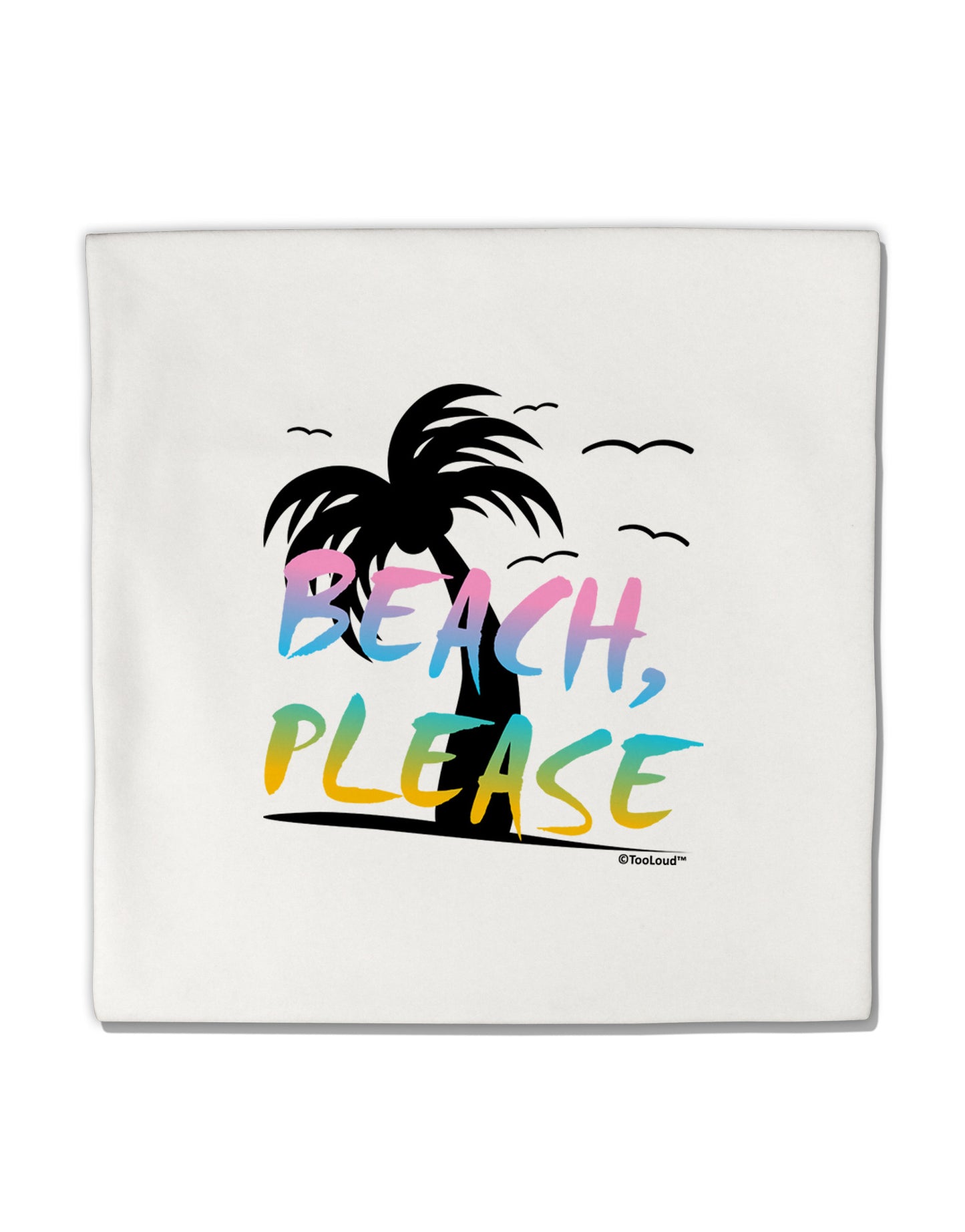 Beach Please - Summer Colors with Palm Trees Micro Fleece 14"x14" Pillow Sham-Pillow Sham-TooLoud-White-Davson Sales