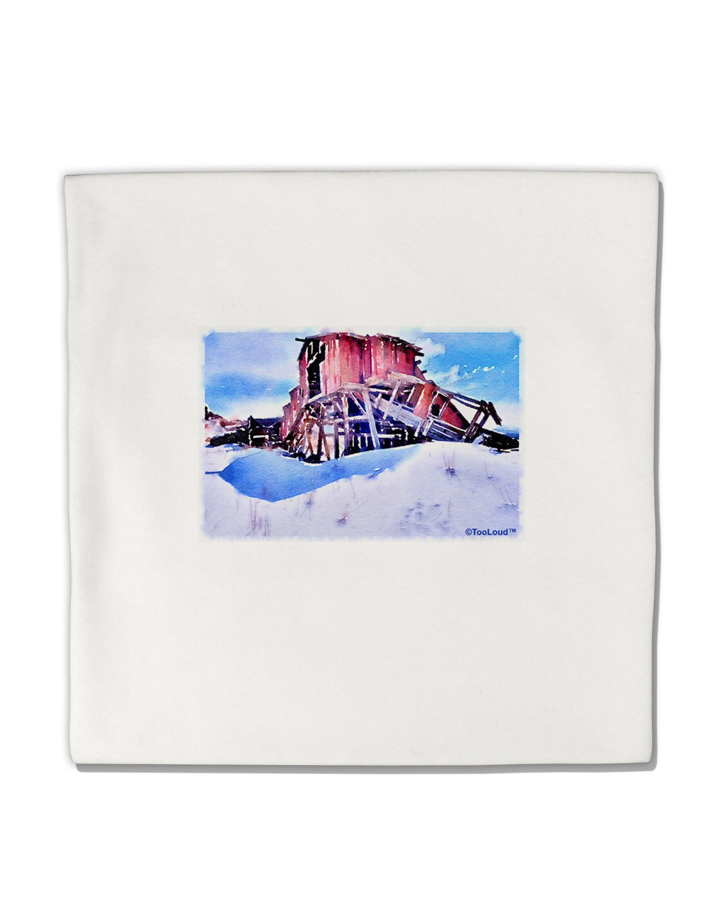 Victor Mines Colorado Watercolor Micro Fleece 14"x14" Pillow Sham-Pillow Sham-TooLoud-White-Davson Sales