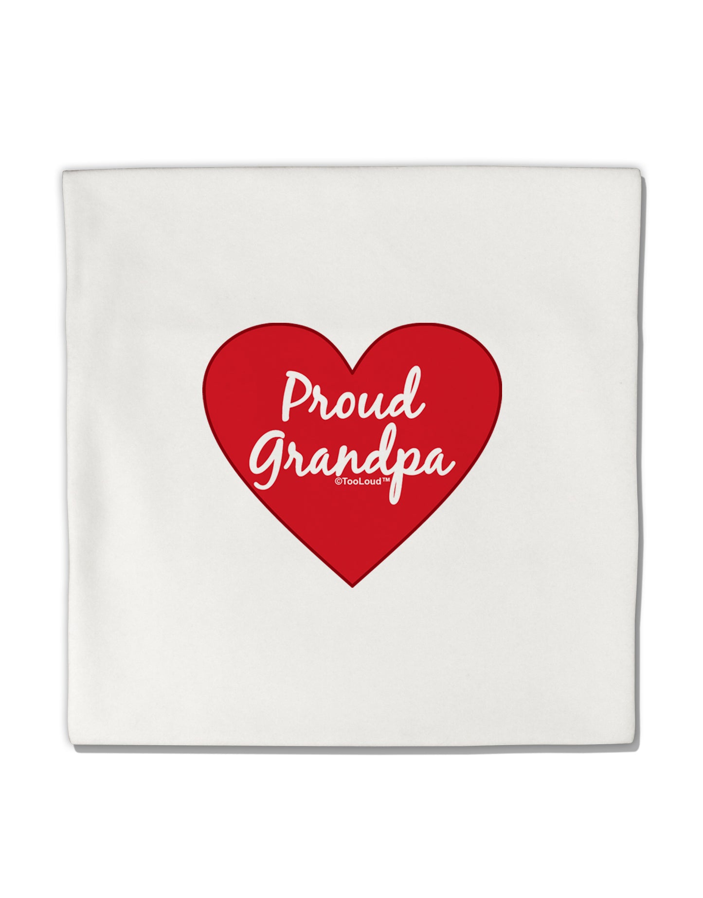 Proud Grandpa Heart Micro Fleece 14"x14" Pillow Sham by TooLoud-Pillow Sham-TooLoud-White-Davson Sales