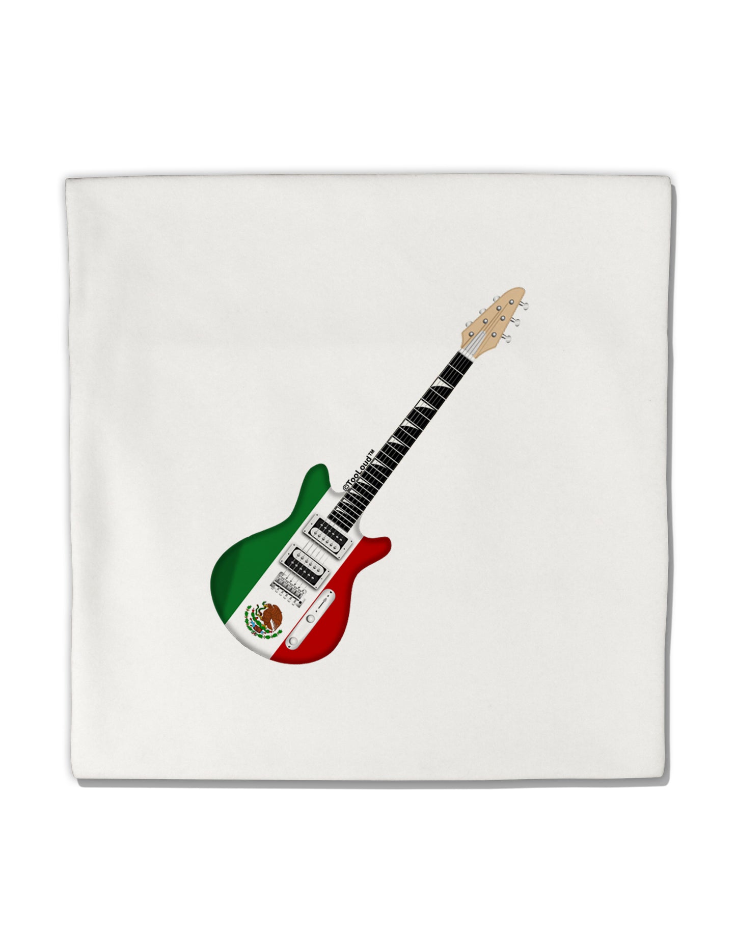 Mexican Flag Guitar Design Micro Fleece 14"x14" Pillow Sham by TooLoud-Pillow Sham-TooLoud-White-Davson Sales