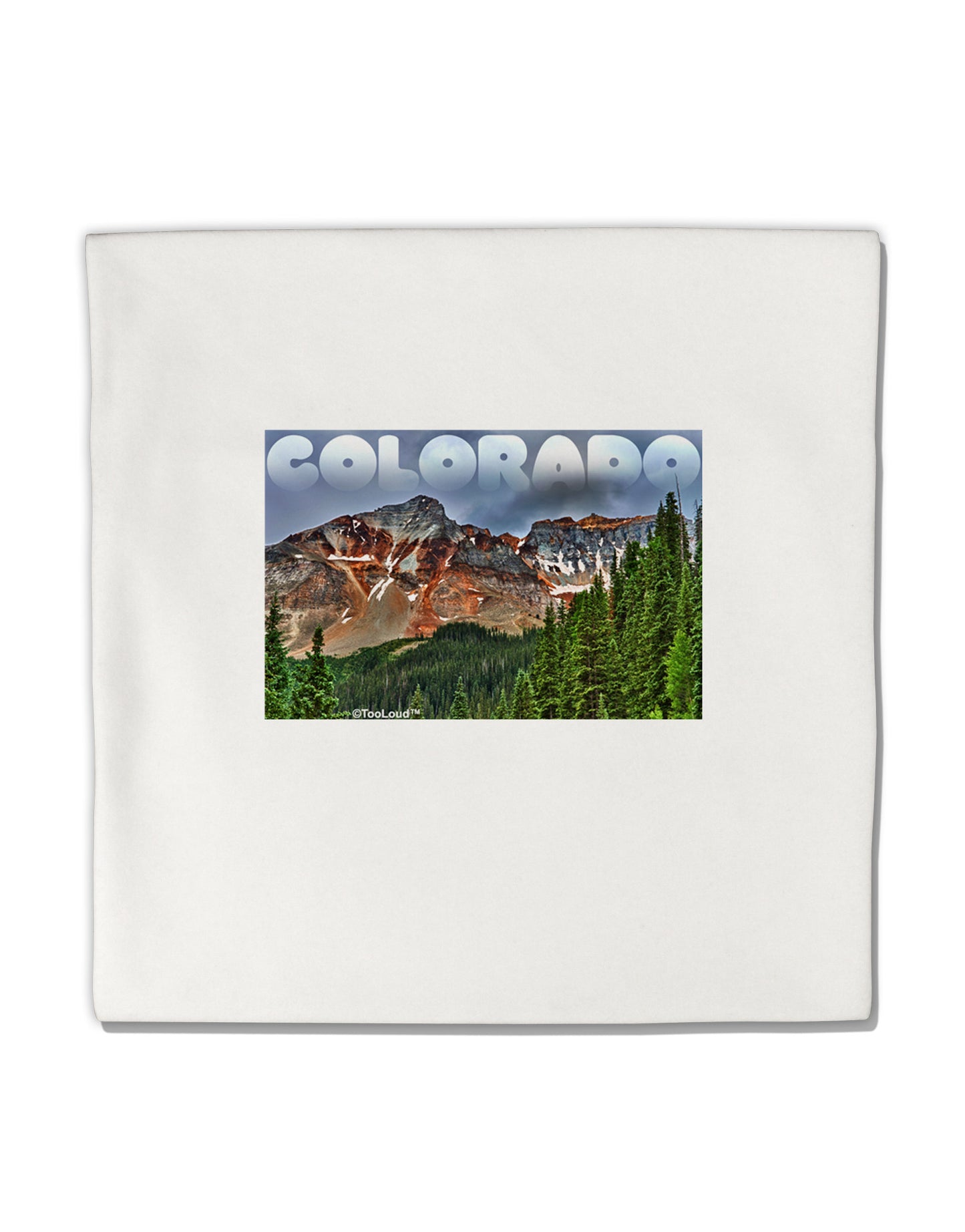 Colorado Mountains Forrest Text Micro Fleece 14"x14" Pillow Sham-Pillow Sham-TooLoud-White-Davson Sales