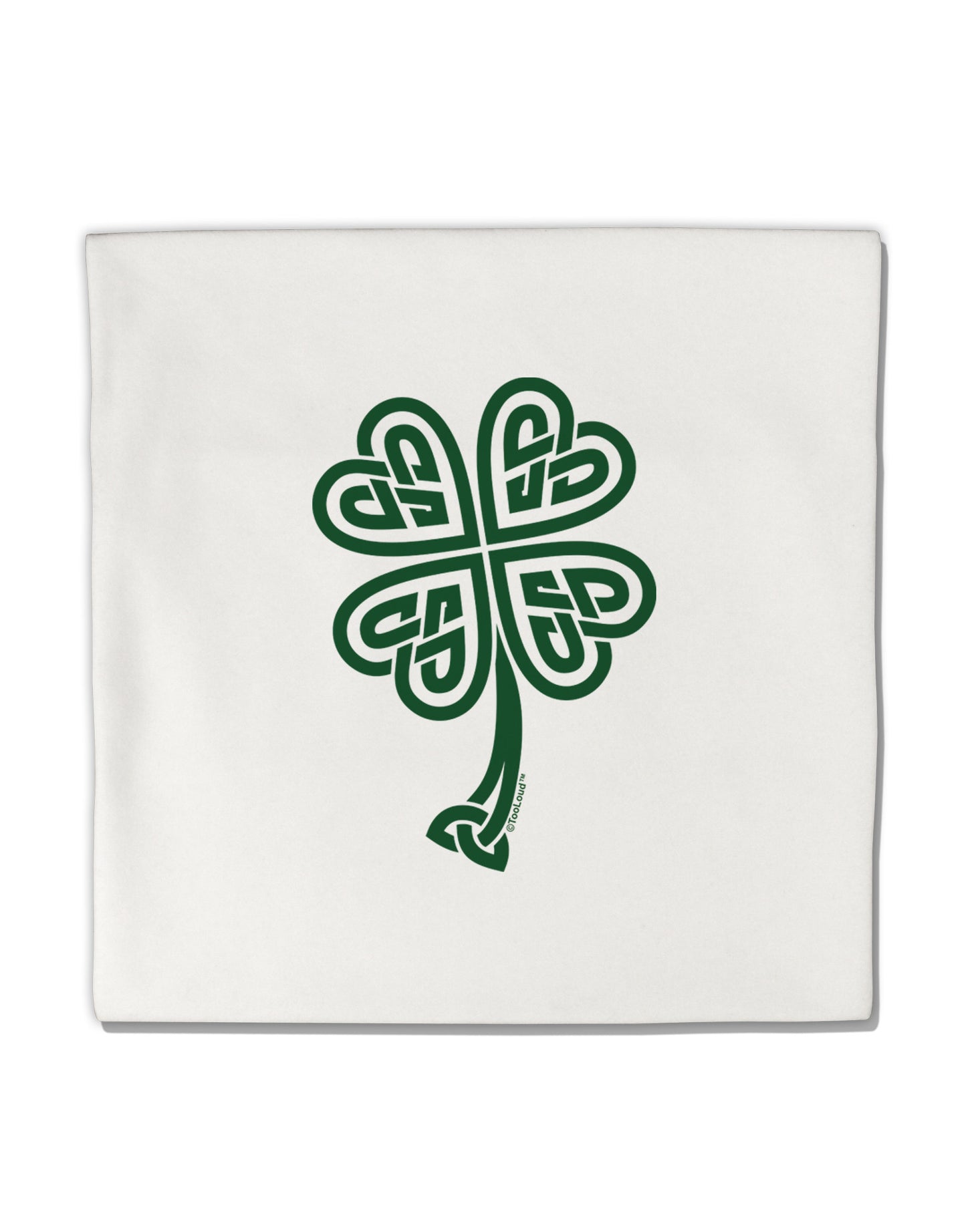 Celtic Knot 4 Leaf Clover St Patricks Micro Fleece 14"x14" Pillow Sham-Pillow Sham-TooLoud-White-Davson Sales