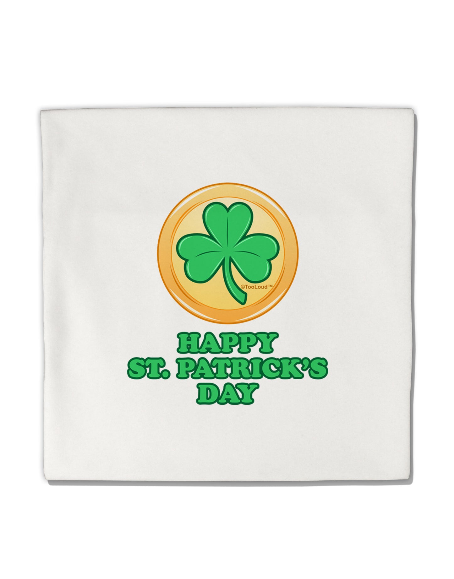 Shamrock Button - St Patrick's Day Micro Fleece 14"x14" Pillow Sham by TooLoud-Pillow Sham-TooLoud-White-Davson Sales