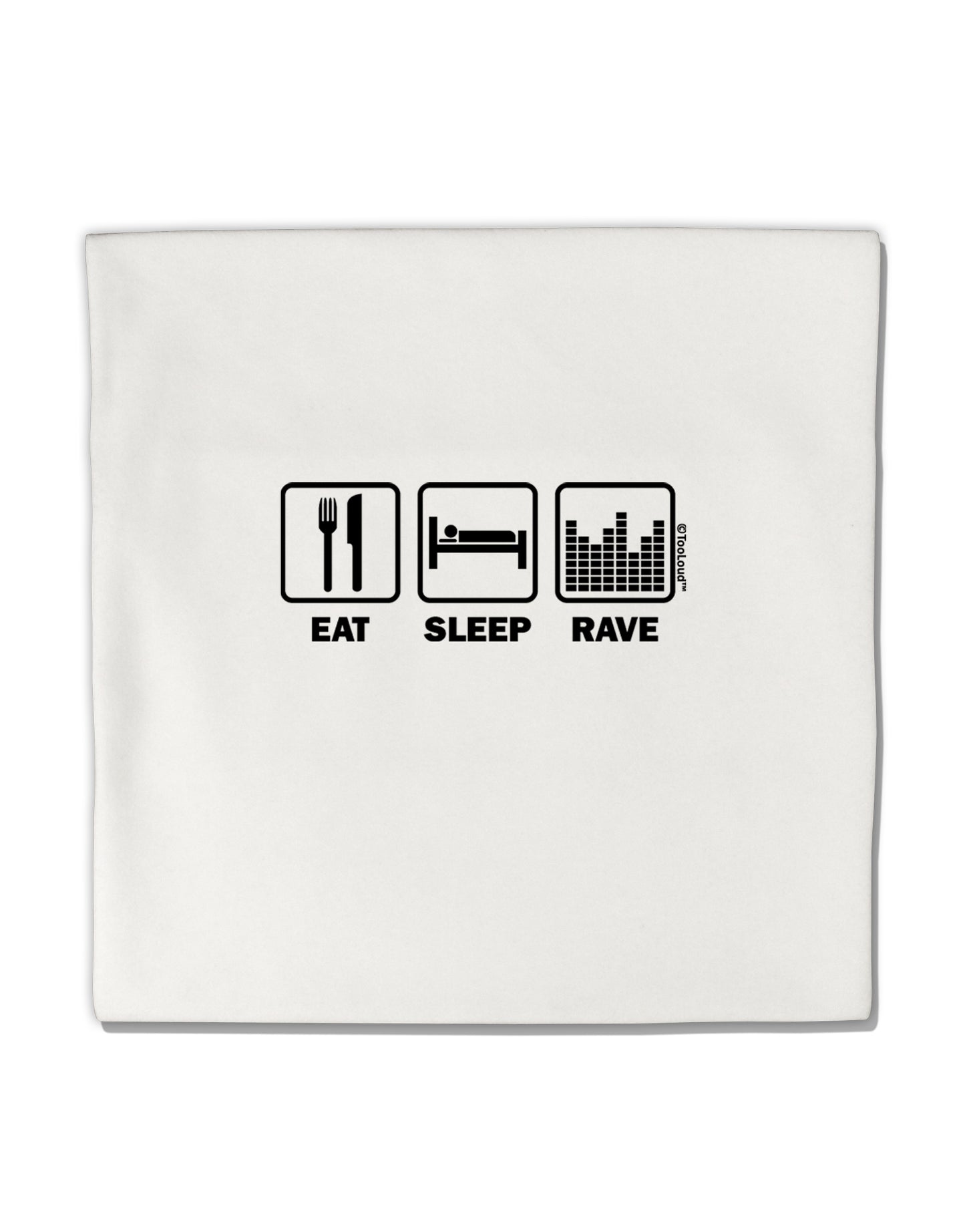 Eat Sleep Rave Micro Fleece 14"x14" Pillow Sham by TooLoud-Pillow Sham-TooLoud-White-Davson Sales