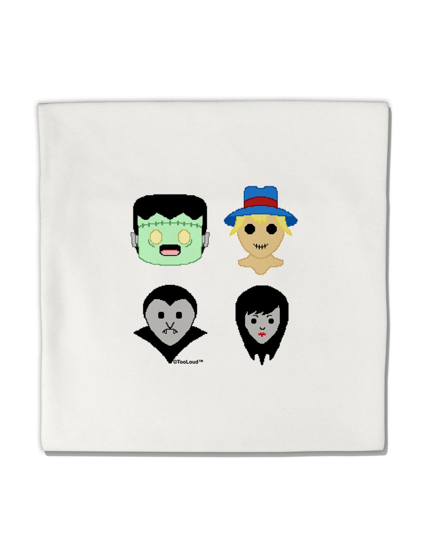 Cute Pixel Monsters Micro Fleece 14"x14" Pillow Sham-Pillow Sham-TooLoud-White-Davson Sales