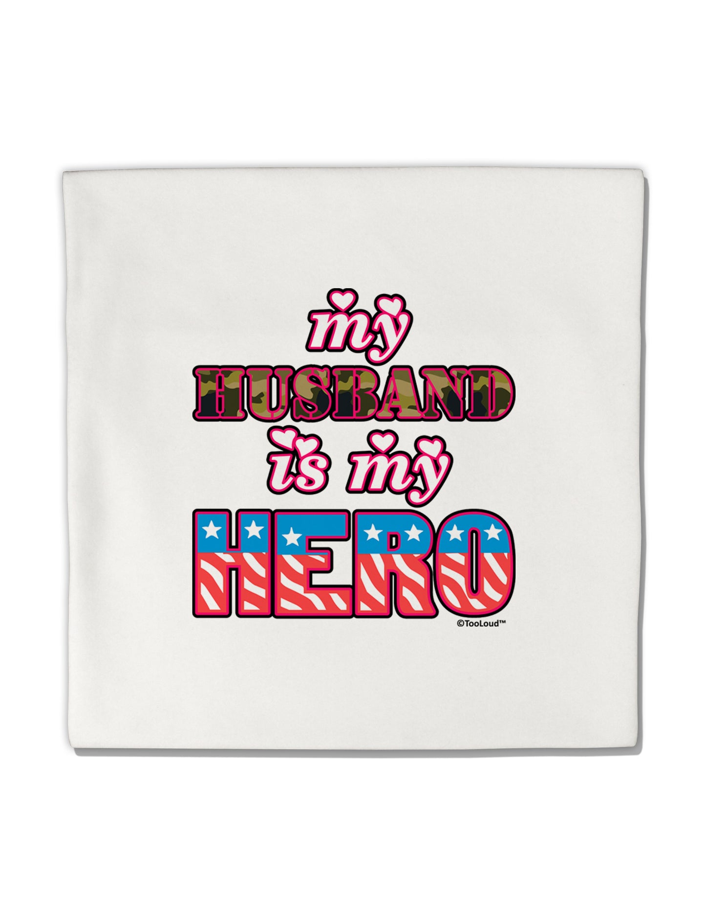 My Husband is My Hero - Armed Forces Micro Fleece 14"x14" Pillow Sham by TooLoud-Pillow Sham-TooLoud-White-Davson Sales