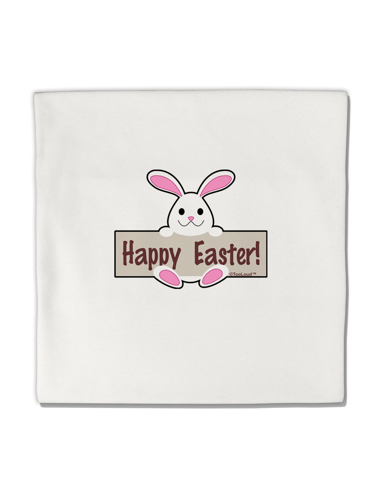 Cute Bunny - Happy Easter Micro Fleece 14"x14" Pillow Sham by TooLoud-Pillow Sham-TooLoud-White-Davson Sales