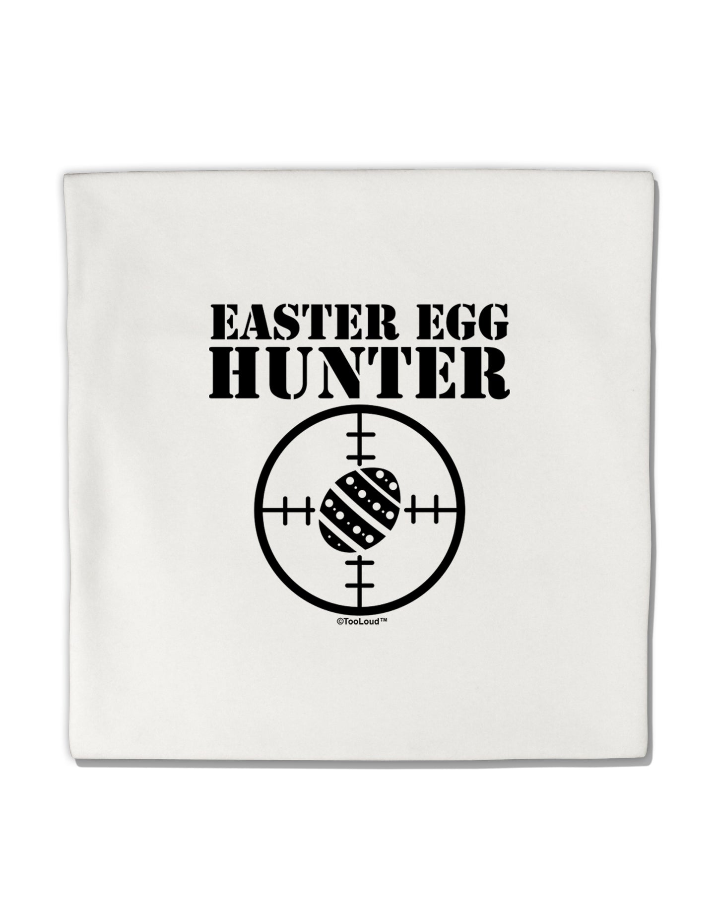Easter Egg Hunter Black and White Micro Fleece 14"x14" Pillow Sham by TooLoud-Pillow Sham-TooLoud-White-Davson Sales