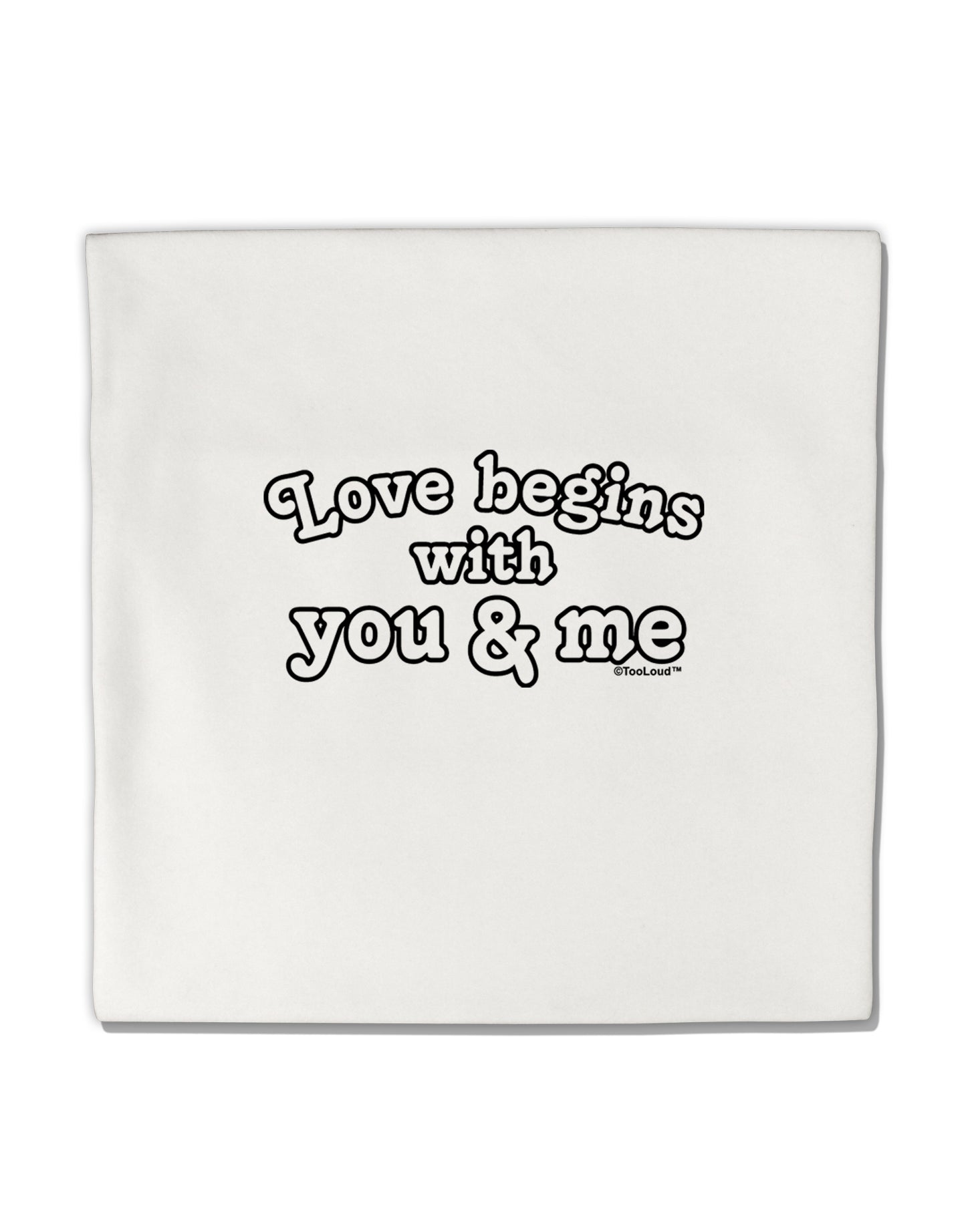 Love Begins With You and Me Micro Fleece 14"x14" Pillow Sham by TooLoud-Pillow Sham-TooLoud-White-Davson Sales