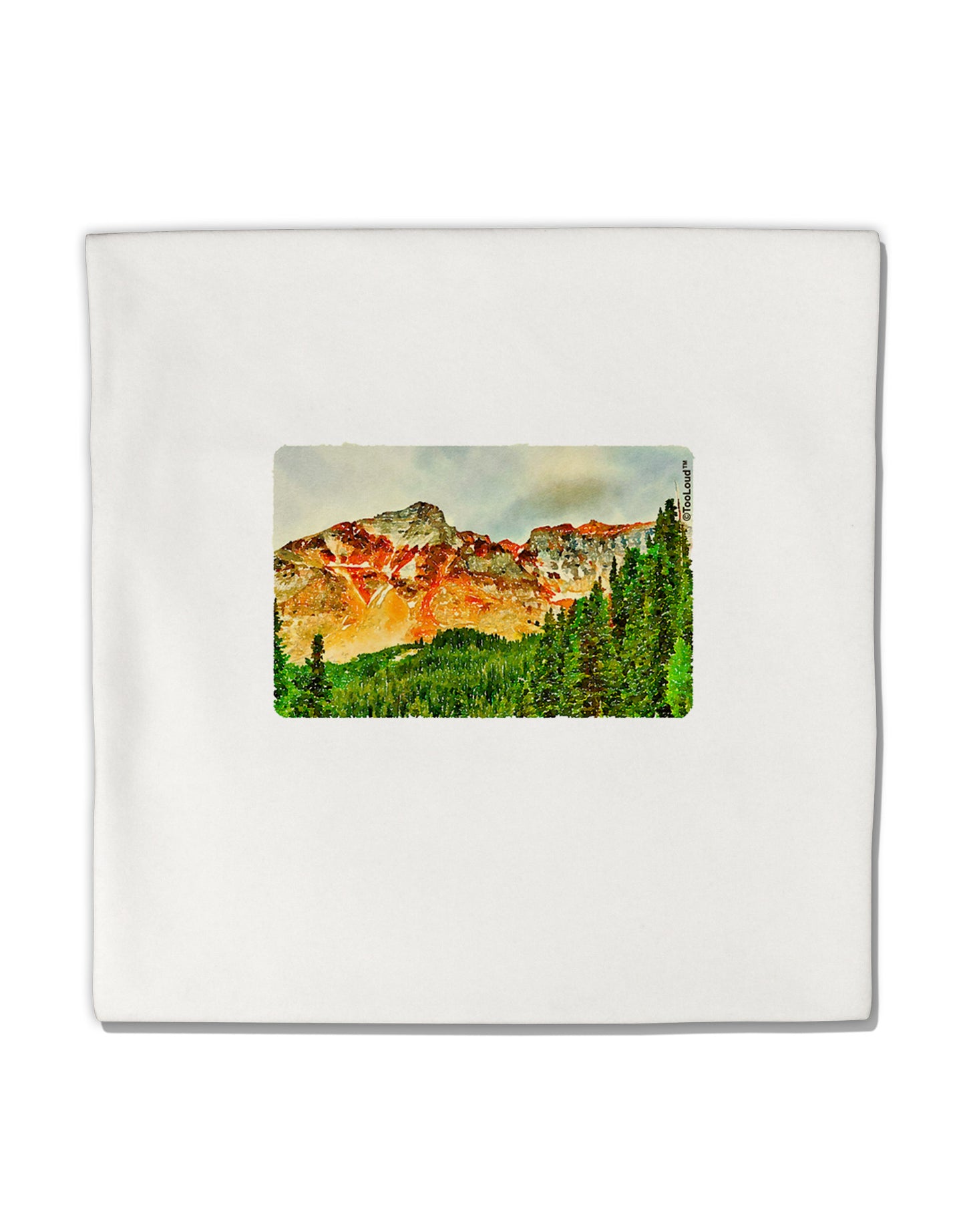 Colorado Forrest Watercolor Micro Fleece 14"x14" Pillow Sham-Pillow Sham-TooLoud-White-Davson Sales