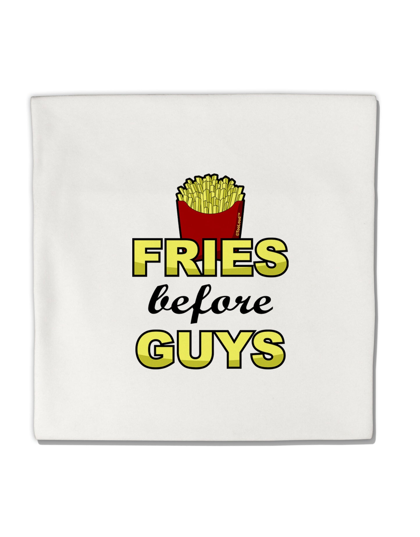 Fries Before Guys Micro Fleece 14"x14" Pillow Sham by TooLoud-Pillow Sham-TooLoud-White-Davson Sales
