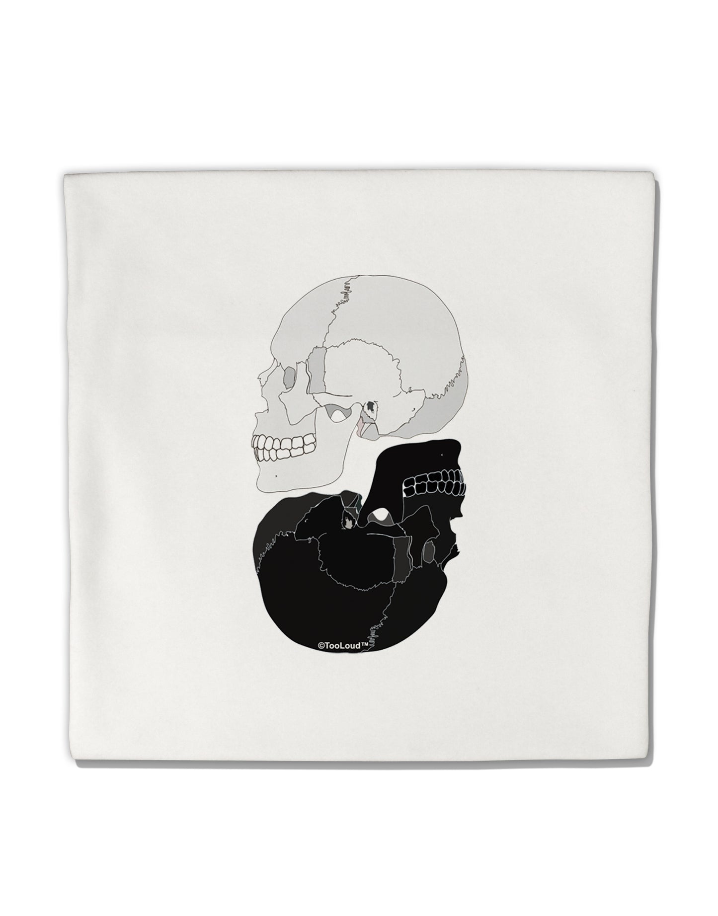 White And Black Inverted Skulls Micro Fleece 14"x14" Pillow Sham by TooLoud-Pillow Sham-TooLoud-White-Davson Sales