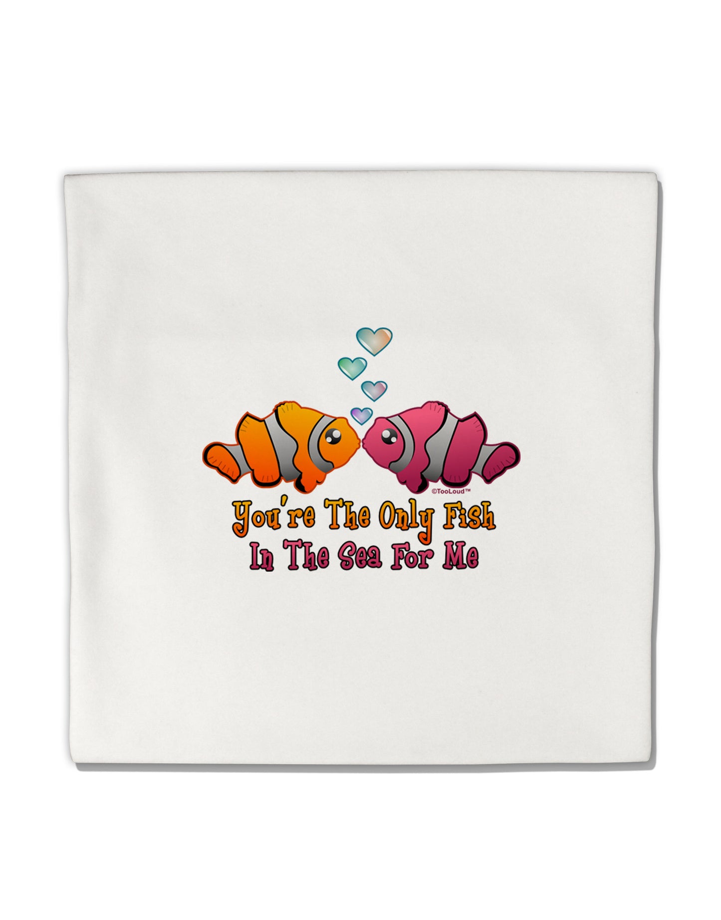 Kissy Clownfish Only Fish In The Sea Micro Fleece 14"x14" Pillow Sham-Pillow Sham-TooLoud-White-Davson Sales