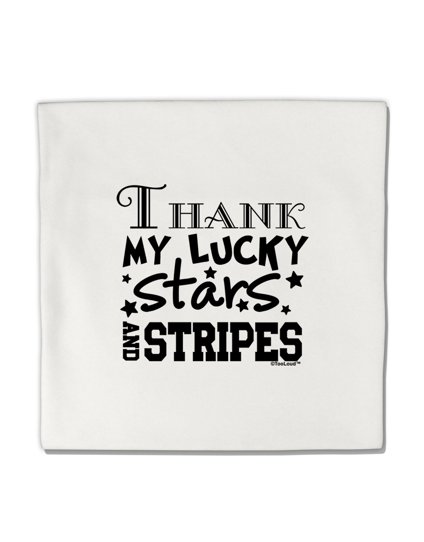 Thank My Lucky Stars and Stripes Micro Fleece 14"x14" Pillow Sham by TooLoud-Pillow Sham-TooLoud-White-Davson Sales