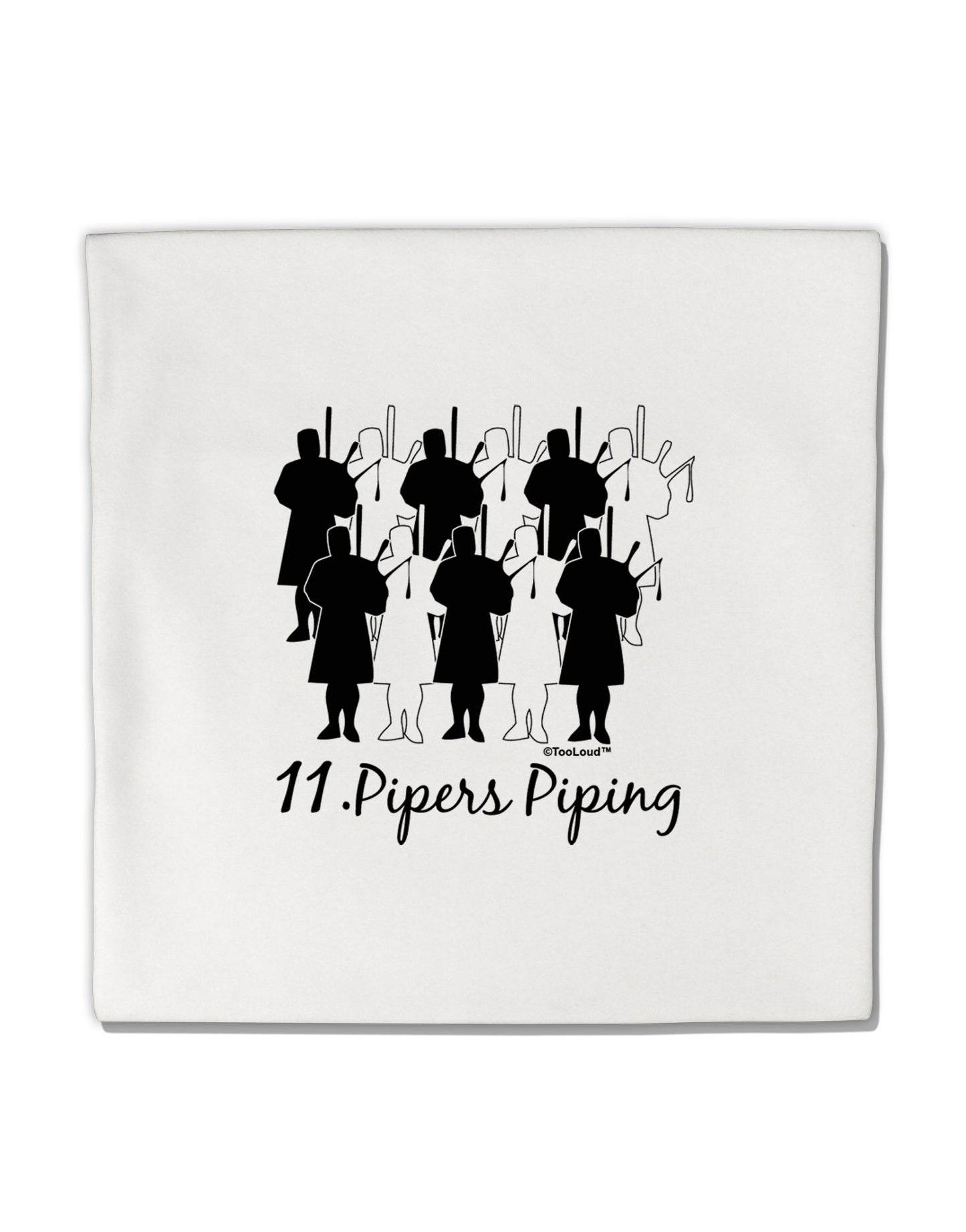 Eleven Pipers Piping Text Micro Fleece 14"x14" Pillow Sham-Pillow Sham-TooLoud-White-Davson Sales