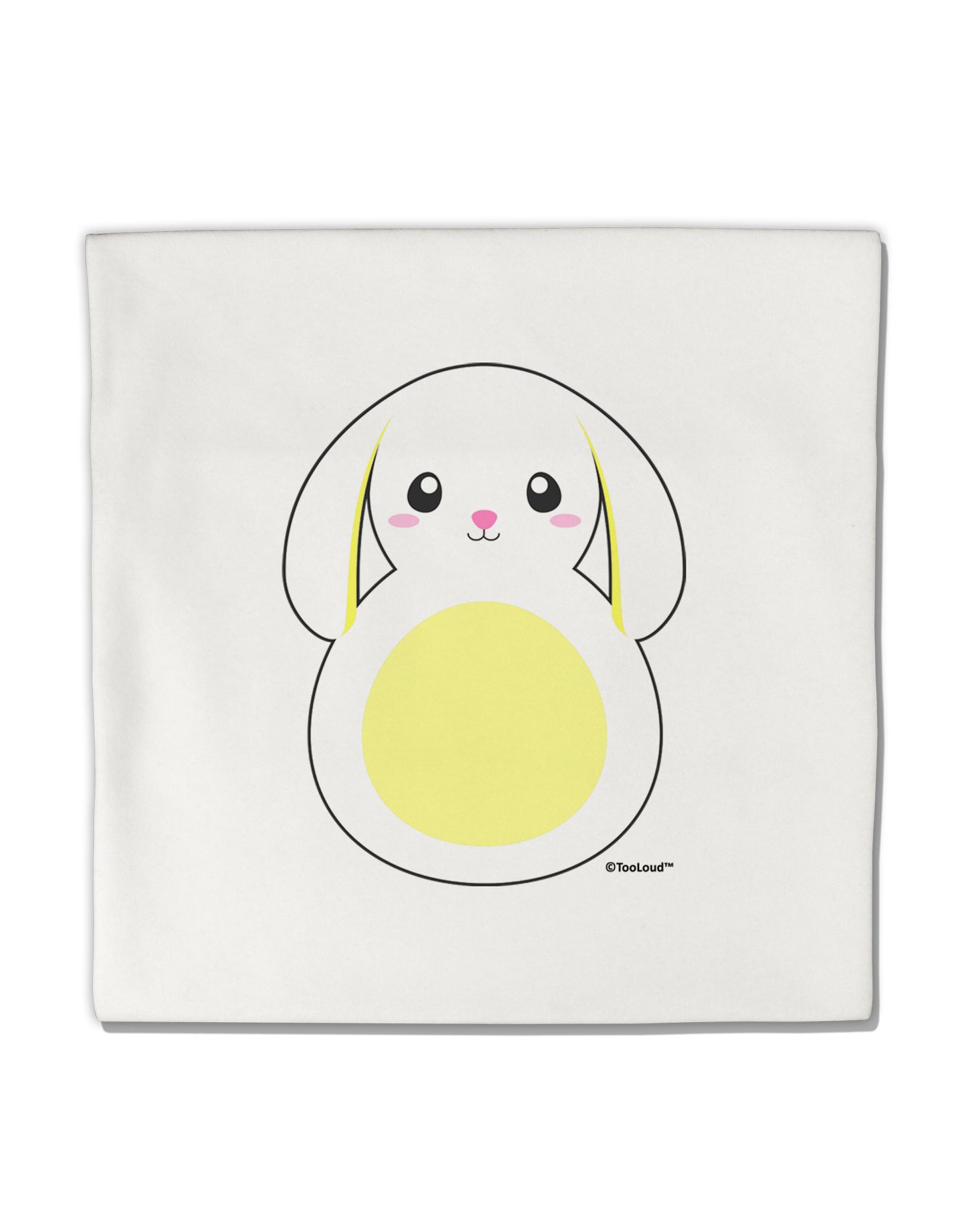 Cute Bunny with Floppy Ears - Yellow Micro Fleece 14"x14" Pillow Sham by TooLoud-Pillow Sham-TooLoud-White-Davson Sales