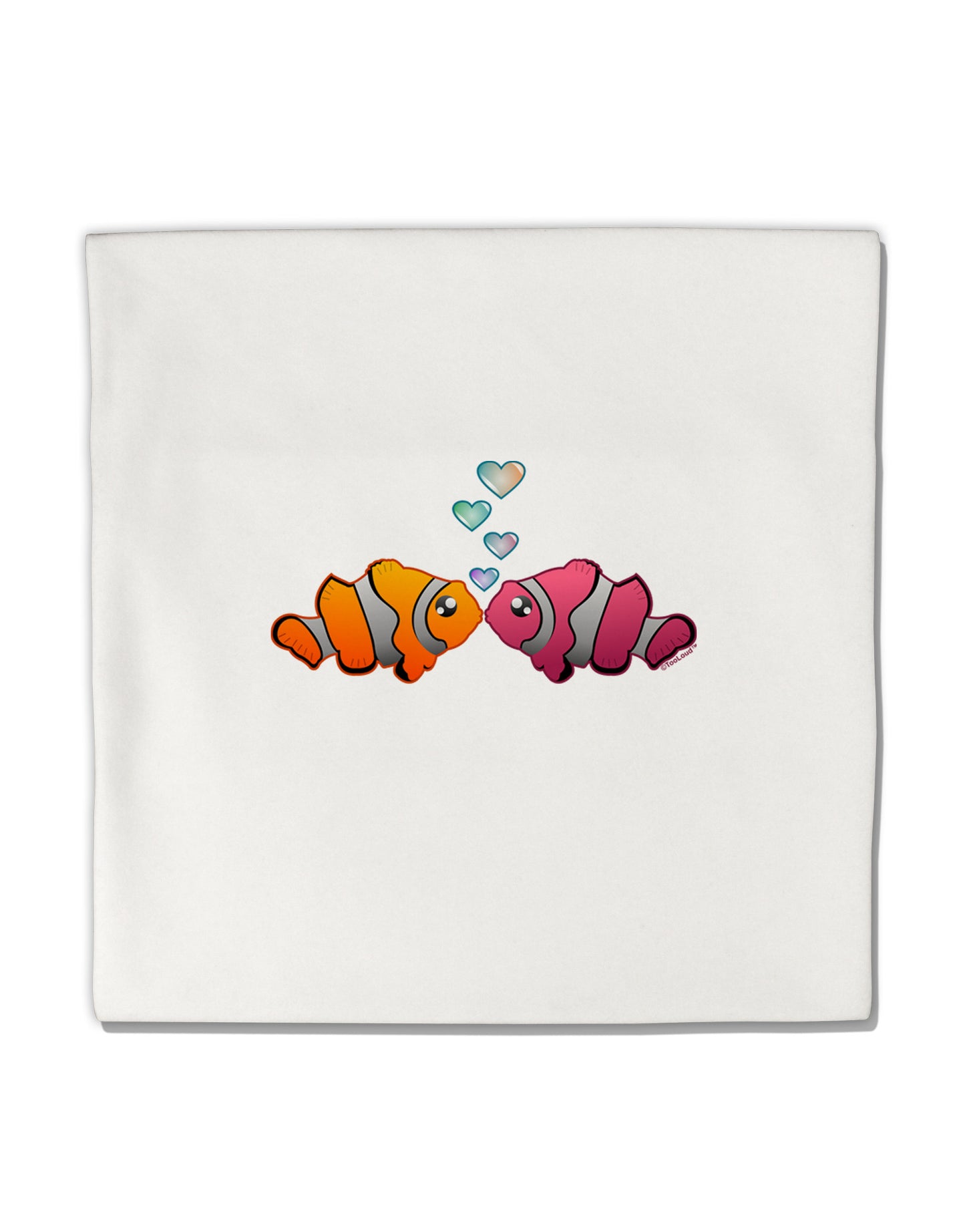 Kissy Clownfish Micro Fleece 14"x14" Pillow Sham-Pillow Sham-TooLoud-White-Davson Sales