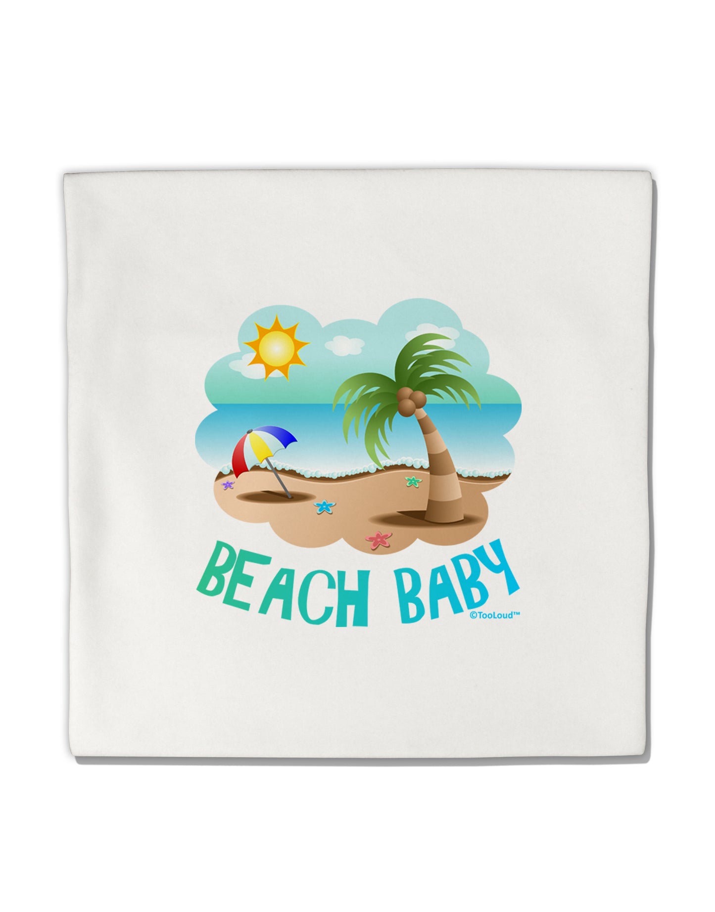 Fun Summer Beach Scene - Beach Baby Micro Fleece 14"x14" Pillow Sham by TooLoud-Pillow Sham-TooLoud-White-Davson Sales