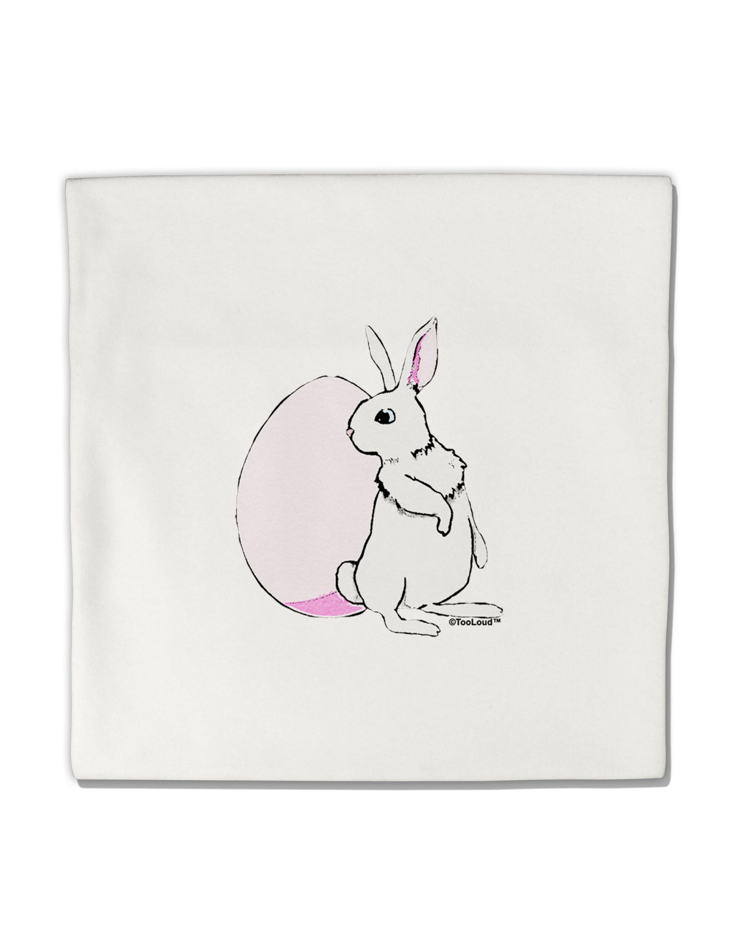Easter Bunny and Egg Design Micro Fleece 14"x14" Pillow Sham by TooLoud-Pillow Sham-TooLoud-White-Davson Sales