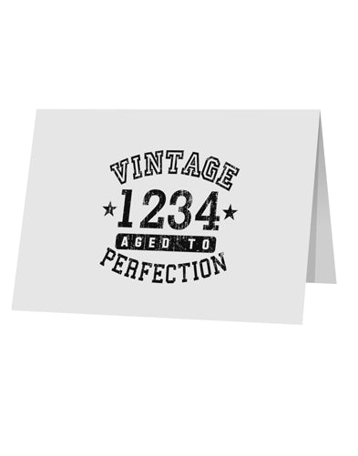 Personalized Vintage Birth Year Distressed 10 Pack of 5x7" Top Fold Blank Greeting Cards by TooLoud-TooLoud-White-Davson Sales