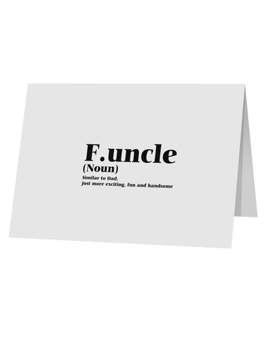Funcle - Fun Uncle 10 Pack of 5x7" Top Fold Blank Greeting Cards by TooLoud-TooLoud-White-Davson Sales