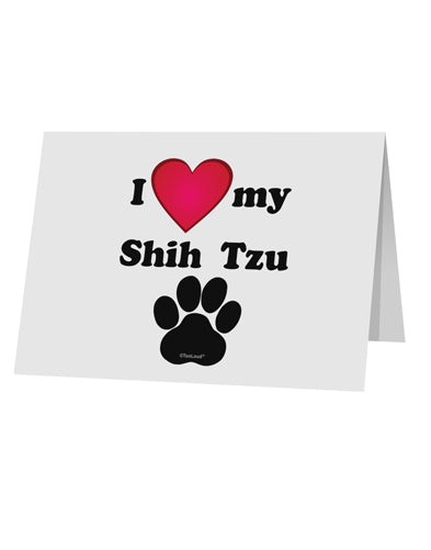 I Heart My Shih Tzu 10 Pack of 5x7" Top Fold Blank Greeting Cards by TooLoud-TooLoud-White-Davson Sales