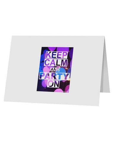 Keep Calm - Party Balloons 10 Pack of 5x7" Top Fold Blank Greeting Cards-Greeting Cards-TooLoud-White-Davson Sales