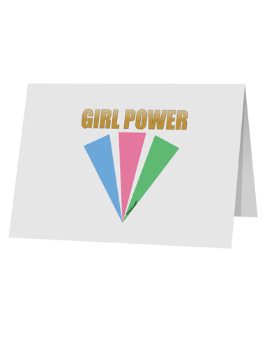 Girl Power Stripes 10 Pack of 5x7" Top Fold Blank Greeting Cards by TooLoud-Greeting Cards-TooLoud-White-Davson Sales