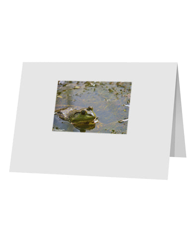 Bullfrog In Water 10 Pack of 5x7" Top Fold Blank Greeting Cards by TooLoud-Greeting Cards-TooLoud-White-Davson Sales