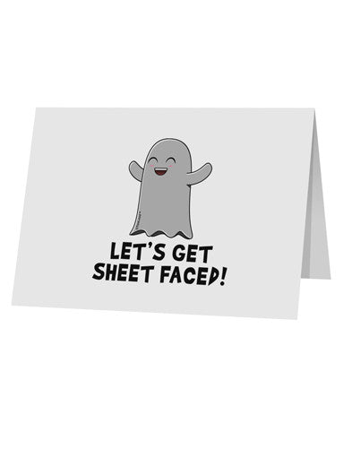 Let's Get Sheet Faced 10 Pack of 5x7" Top Fold Blank Greeting Cards by TooLoud-Greeting Cards-TooLoud-White-Davson Sales
