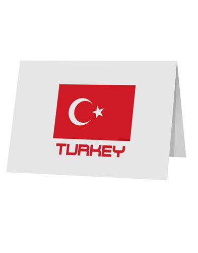 Turkey Flag with Text 10 Pack of 5x7" Top Fold Blank Greeting Cards by TooLoud-Greeting Cards-TooLoud-White-Davson Sales