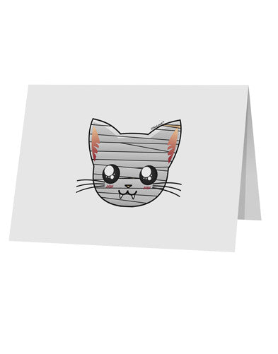Mummy Kitty 10 Pack of 5x7" Top Fold Blank Greeting Cards by TooLoud-Greeting Cards-TooLoud-White-Davson Sales