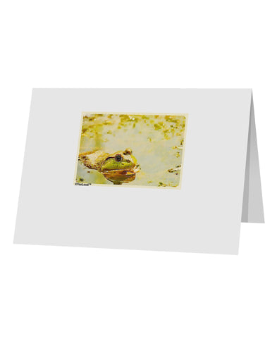 Bullfrog In Watercolor 10 Pack of 5x7" Top Fold Blank Greeting Cards by TooLoud-Greeting Cards-TooLoud-White-Davson Sales