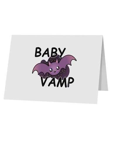 Baby Vamp 10 Pack of 5x7" Top Fold Blank Greeting Cards by TooLoud-Greeting Cards-TooLoud-White-Davson Sales