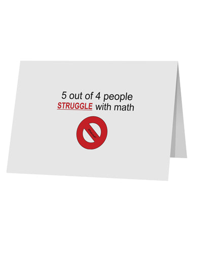 5 out of 4 People Funny Math Humor 10 Pack of 5x7" Top Fold Blank Greeting Cards by TooLoud-TooLoud-White-Davson Sales