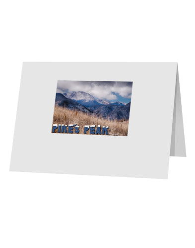 Pikes Peak CO Mountains Text 10 Pack of 5x7" Top Fold Blank Greeting Cards by TooLoud-Greeting Cards-TooLoud-White-Davson Sales