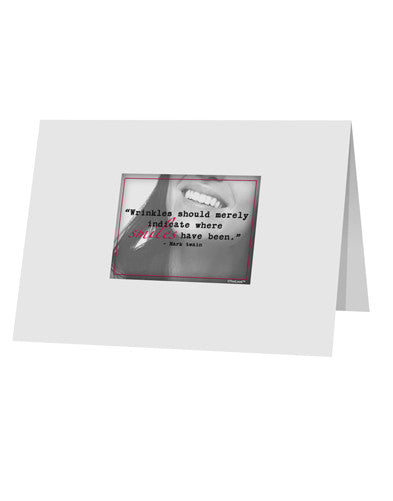 TooLoud Where Smiles Mark Twain 10 Pack of 5x7" Top Fold Blank Greeting Cards-Greeting Cards-TooLoud-White-Davson Sales
