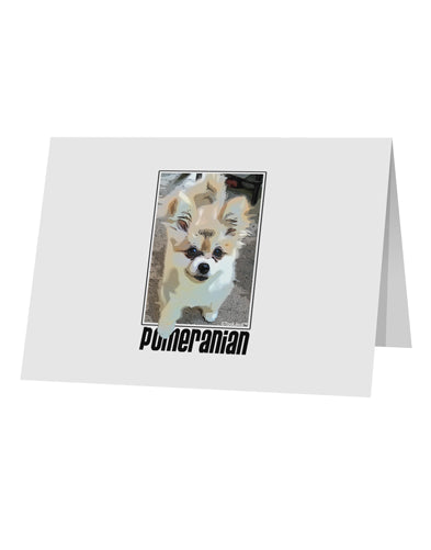 Pomeranian Step Out 10 Pack of 5x7" Top Fold Blank Greeting Cards by TooLoud-Greeting Cards-TooLoud-White-Davson Sales