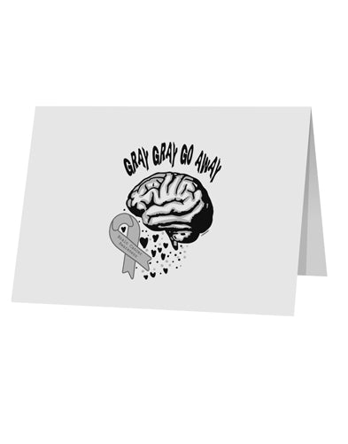 TooLoud Gray Gray Go Away 10 Pack of 5x7" Top Fold Blank Greeting Cards-Greeting Cards-TooLoud-Davson Sales