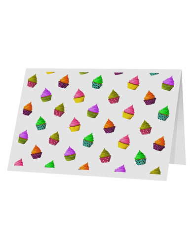 Real Cupcakes AOP 10 Pack of 5x7" Top Fold Blank Greeting Cards-Greeting Cards-TooLoud-White-Davson Sales