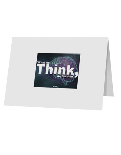 TooLoud What We Think Buddha 10 Pack of 5x7" Top Fold Blank Greeting Cards-Greeting Cards-TooLoud-White-Davson Sales