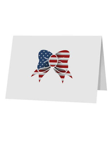 Patriotic Bow 10 Pack of 5x7" Top Fold Blank Greeting Cards-Greeting Cards-TooLoud-White-Davson Sales
